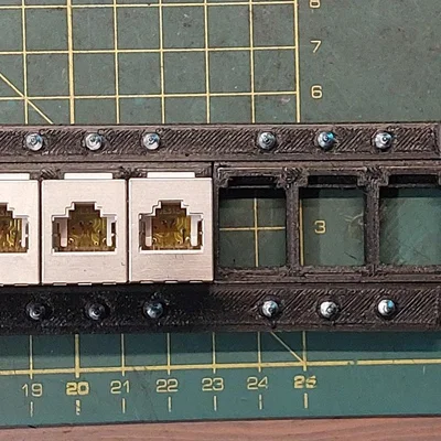 Patch Panel 19 inch 24 cổng cho Keystone RJ45 (Tự in 3D)
