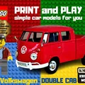 Mô hình xe Volkswagen T2 Double Cab phong cách LEGO cho máy in 3D - Thumbnail 1