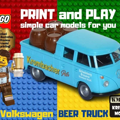 Mô hình xe tải chở bia Volkswagen phong cách LEGO in 3D