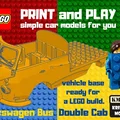 Khung xe Volkswagen BUS Double Cab tương thích LEGO để in 3D - Thumbnail 1