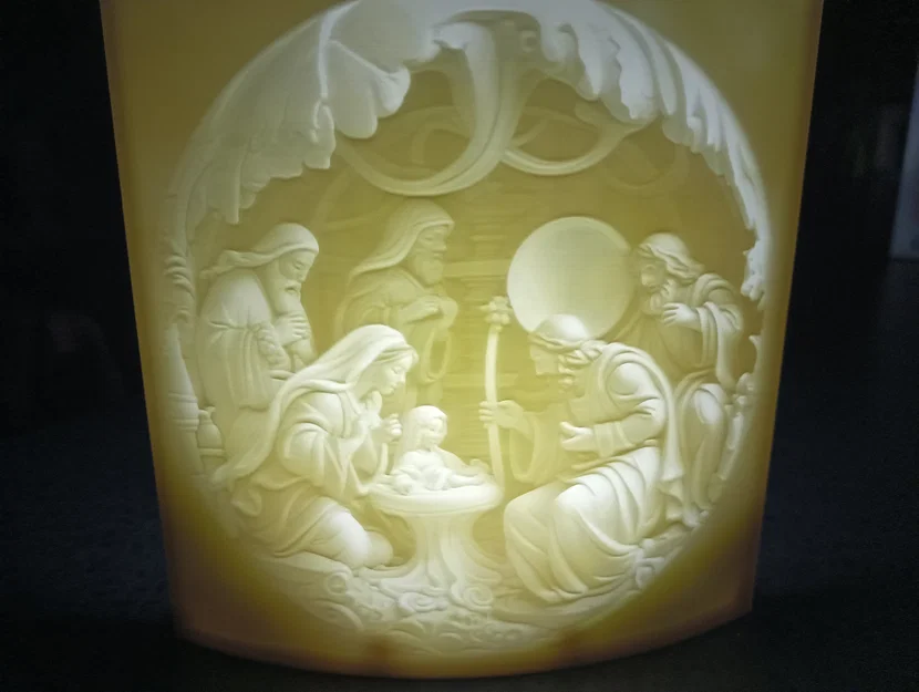 Mẫu in 3D Tranh sáng đèn (Lithophane) chủ đề Giáng sinh đẹp mắt - Image 1