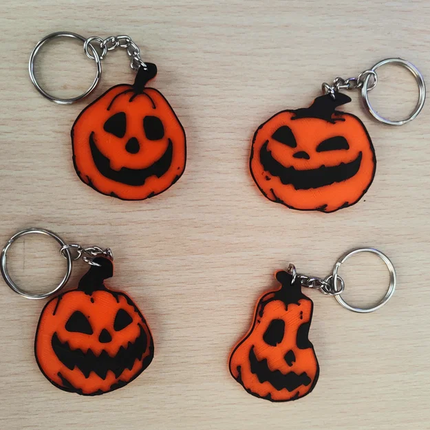Bộ 4 mẫu móc khóa bí ngô Halloween 3D in dễ dàng - Image 1