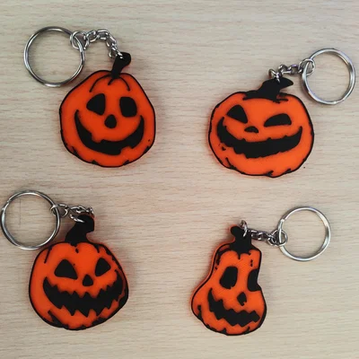 Bộ 4 mẫu móc khóa bí ngô Halloween 3D in dễ dàng