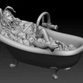 Mô hình Bunny-girl Salma thư giãn trong bồn tắm dành cho in 3D - Thumbnail 2