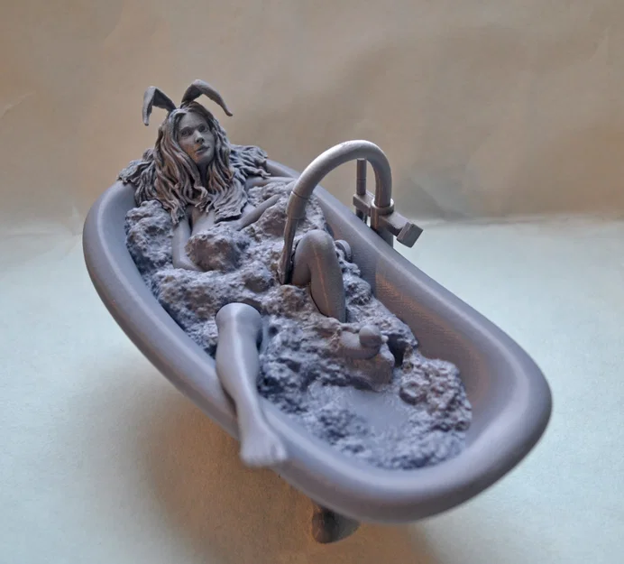 Mô hình Bunny-girl Salma thư giãn trong bồn tắm dành cho in 3D - Image 3