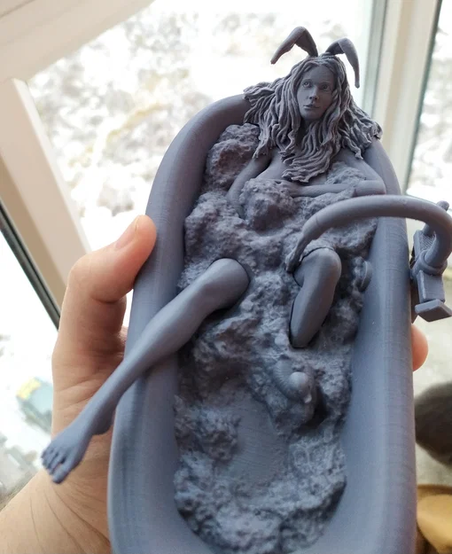 Mô hình Bunny-girl Salma thư giãn trong bồn tắm dành cho in 3D - Image 4