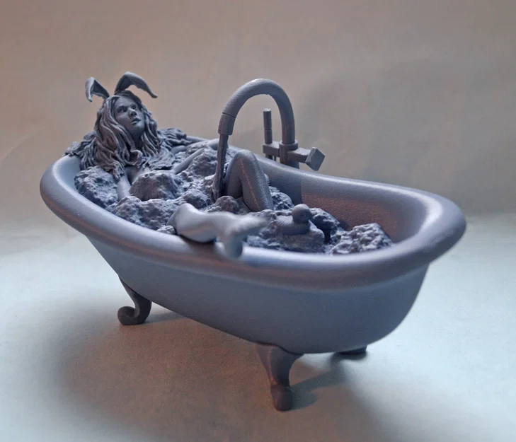 Mô hình Bunny-girl Salma thư giãn trong bồn tắm dành cho in 3D - Image 5