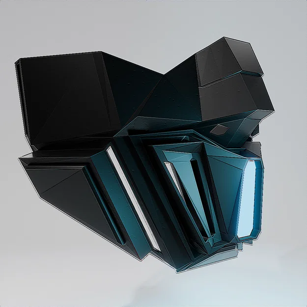 Mẫu mặt nạ Sci-fi Low-poly ấn tượng cho in 3D - Image 1