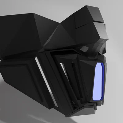 Mẫu mặt nạ Sci-fi Low-poly ấn tượng cho in 3D