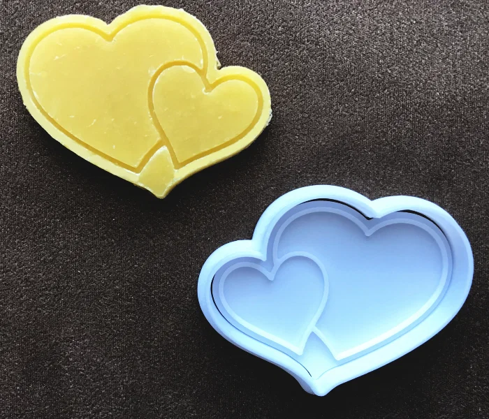 Khuôn cắt bánh quy hình trái tim đôi - Mẫu in 3D Valentine - Image 1