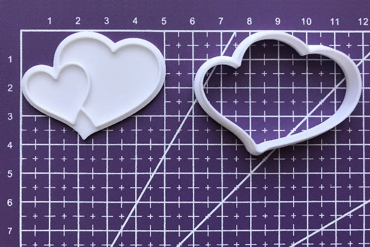 Khuôn cắt bánh quy hình trái tim đôi - Mẫu in 3D Valentine - Image 3