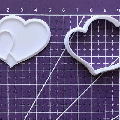 Khuôn cắt bánh quy hình trái tim đôi - Mẫu in 3D Valentine