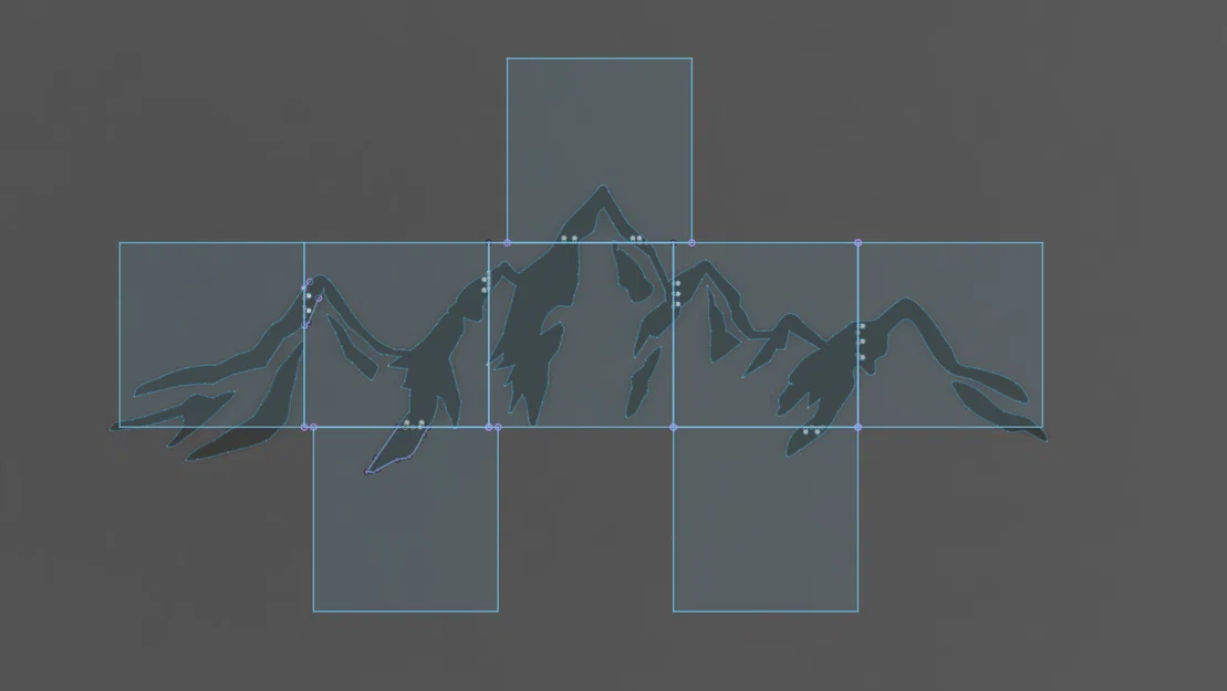 Phong cảnh núi treo tường dạng silhouette – 9 mảnh ghép/dán, rộng 1m - Image 2