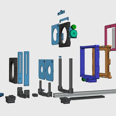 Máy ảnh rail 4x5 open-source (WIP) cho nhôm định hình 2020