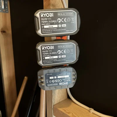 Giá treo tường Ryobi 18V - Bộ giữ 3 pin