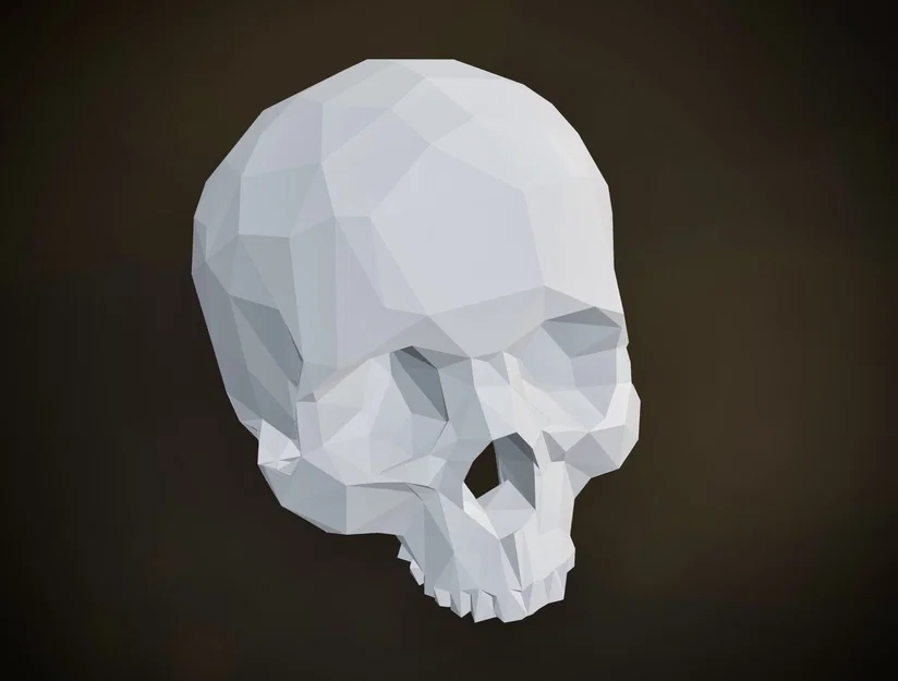 Mô hình đầu lâu Low Poly ấn tượng cho trang trí và in 3D - Image 1