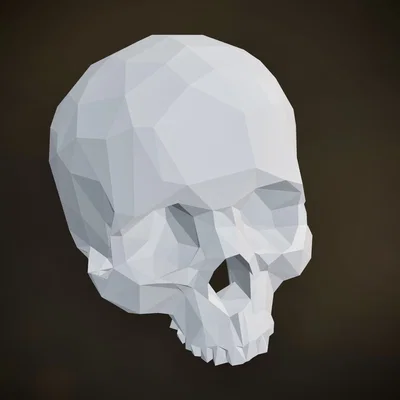 Mô hình đầu lâu Low Poly ấn tượng cho trang trí và in 3D