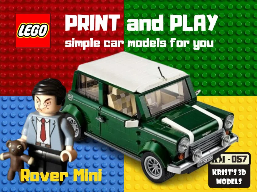 Mô hình xe Austin Rover Mini Mr. Bean in 3D tương thích LEGO - Image 2