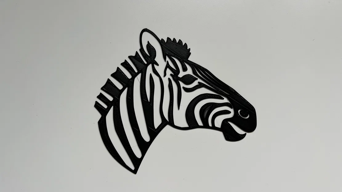 Mẫu in 3D trang trí tường hình đầu ngựa vằn nghệ thuật (Zebra Wall Art #2) - Image 1