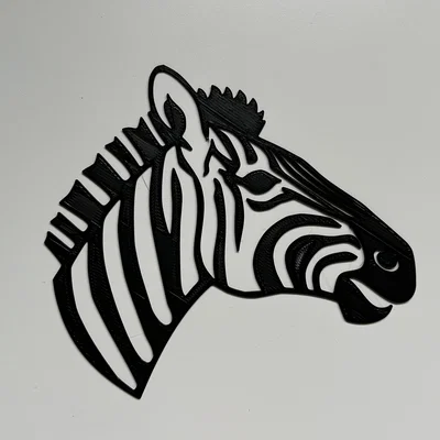 Mẫu in 3D trang trí tường hình đầu ngựa vằn nghệ thuật (Zebra Wall Art #2)