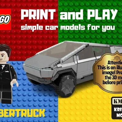 Mô hình xe Cybertruck thiết kế cho LEGO - Tự in 3D cực dễ