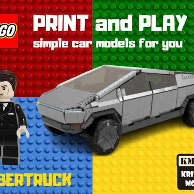 Mô hình xe Cybertruck thiết kế cho LEGO - Tự in 3D cực dễ