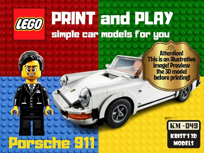 Mô hình xe Porsche 911 3D - Tương thích lắp ráp cùng LEGO - Image 1