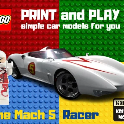 Mô hình 3D xe đua The Mach 5 Speed Racer cho fan LEGO
