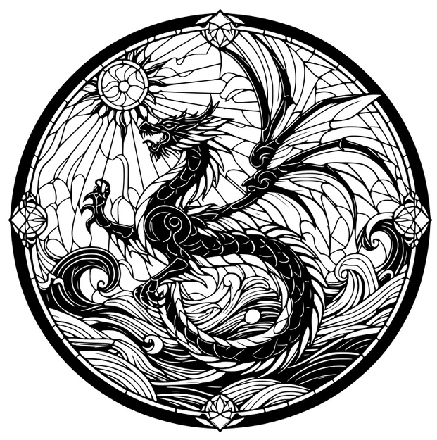 Tranh treo tường / Quạt: Hình Rồng (13) - Image 1