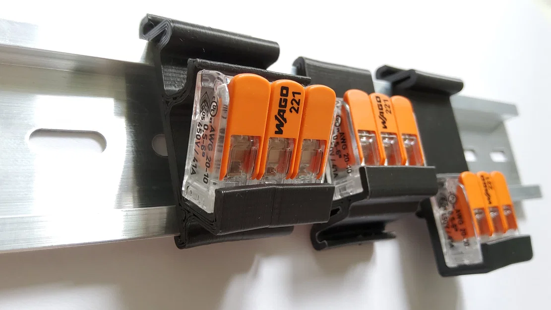 Ngàm gắn DIN cho WAGO 221-4xx/6xx (WAGO 221-4xx/6xx DIN Mount) - Image 1