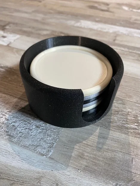 Bộ đế lót ly kèm khay đựng hiện đại - Thiết kế in 3D tối giản - Image 1