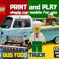 Mô hình xe bán thức ăn LEGO Volkswagen Bus (VW Bus) in 3D cực chất - Thumbnail 1