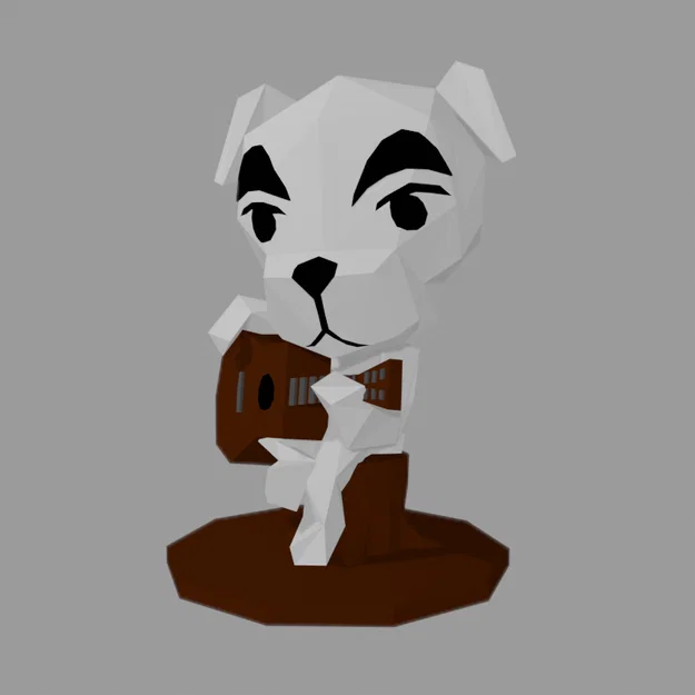 Mô hình 3D K.K. Slider Animal Crossing: Nghệ sĩ Guitar Low Poly - Image 1