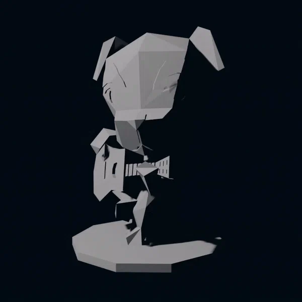 Mô hình 3D K.K. Slider Animal Crossing: Nghệ sĩ Guitar Low Poly - Image 4