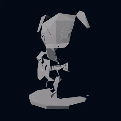 Mô hình 3D K.K. Slider Animal Crossing: Nghệ sĩ Guitar Low Poly