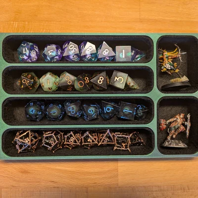 Hộp Dice & Mini kèm Nắp làm Dice Tray – cho DnD/Pathfinder