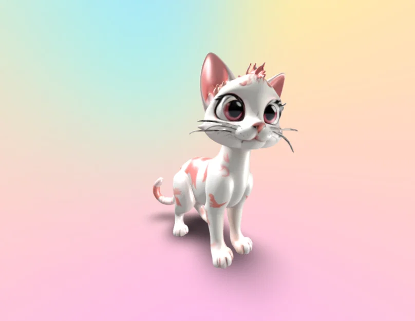 Mô hình chú mèo hoạt hình dễ thương - Gato Cartoon 3D Printing - Image 1