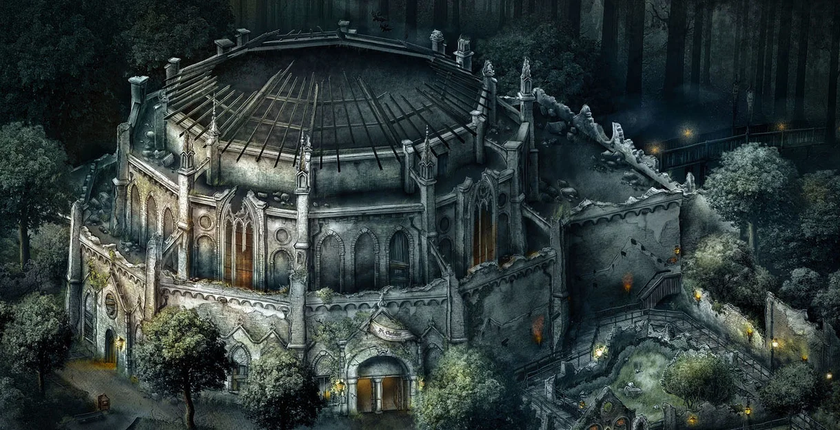 Mô hình 3D Dans Macabre Efteling - Tái hiện kiến trúc Gothic ma mị - Image 3