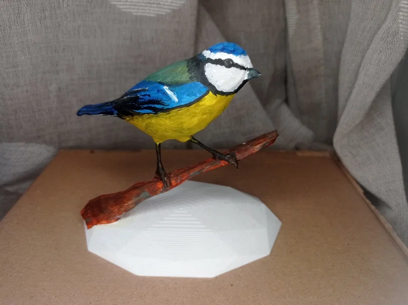 Chim Blue Tit (Chickadee) – mô hình trang trí - Image 1