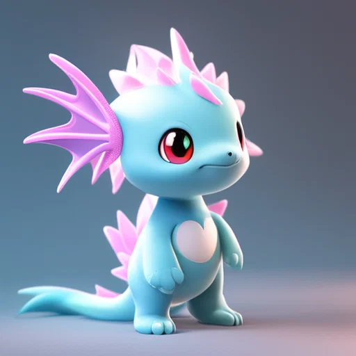 Mô hình rồng con Cute Dragon 3D đáng yêu cho máy in nhiều màu - Image 1