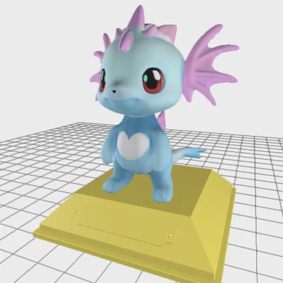 Mô hình rồng con Cute Dragon 3D đáng yêu cho máy in nhiều màu