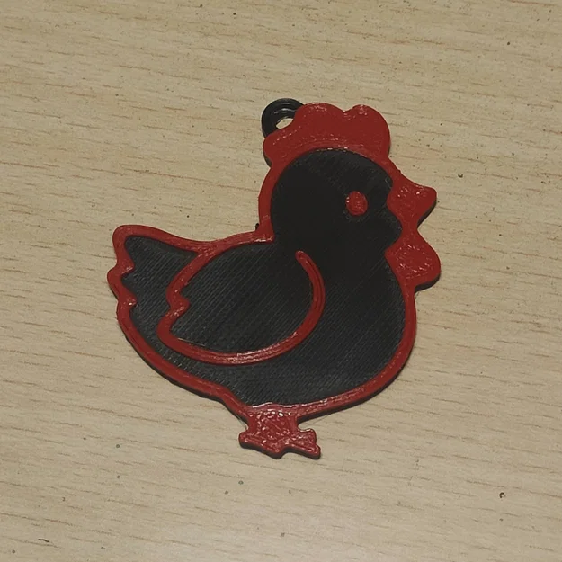 Móc khóa chú gà 3D dễ thương - Hướng dẫn in chi tiết - Image 1