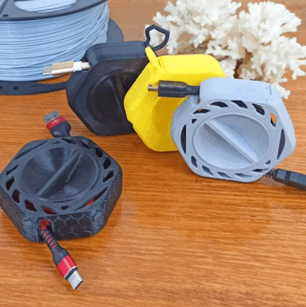 Hộp Cuốn Dây Cáp Sạc 3D In Siêu Gọn Cho Bàn Làm Việc - Image 1