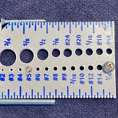 Gauge đo cỡ vít hệ imperial đầy đủ (Comprehensive Imperial Screw Size Gauge)