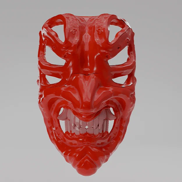 Mẫu in 3D mặt nạ quỷ Oni 6 mắt ấn tượng cho Cosplay - Image 1