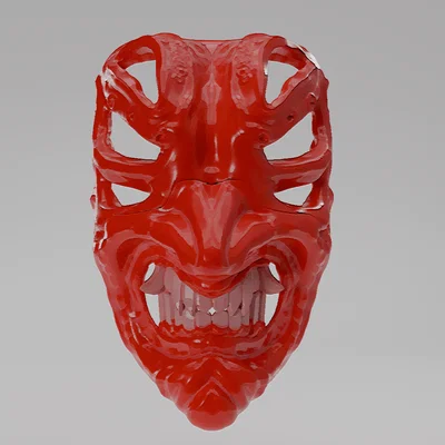 Mẫu in 3D mặt nạ quỷ Oni 6 mắt ấn tượng cho Cosplay