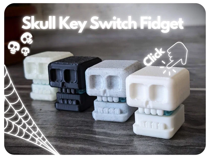 Skull Key Switch Fidget Toy – Đồ chơi fidget dùng mechanical switch - Image 1