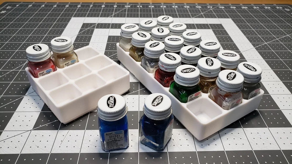 Khay Gridfinity – Giá đỡ sơn Testors (Gridfinity Bin - Testors Paints Holder) - Image 1