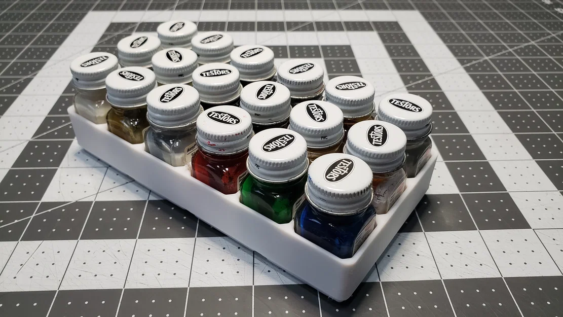 Khay Gridfinity – Giá đỡ sơn Testors (Gridfinity Bin - Testors Paints Holder) - Image 2
