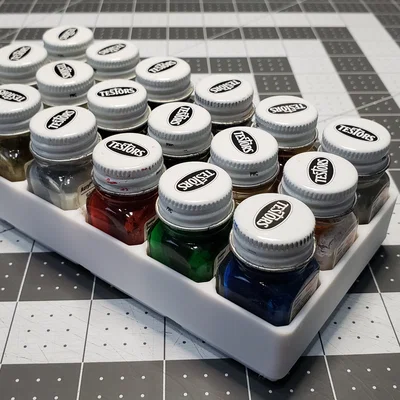 Khay Gridfinity – Giá đỡ sơn Testors (Gridfinity Bin - Testors Paints Holder)